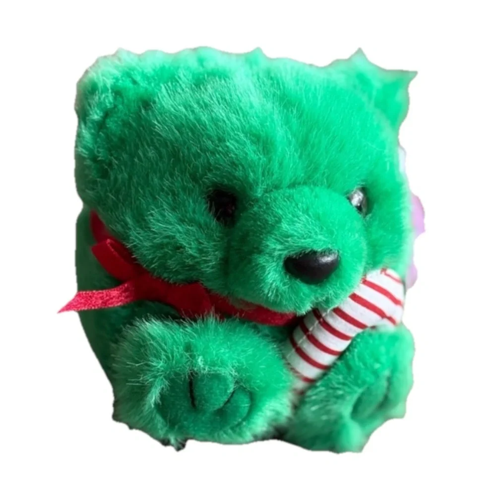 Puffkins Plush JINGLES Green Bear CandyCane #6670 SWIBCO Birthdate Tag Errors - Picture 1 of 7